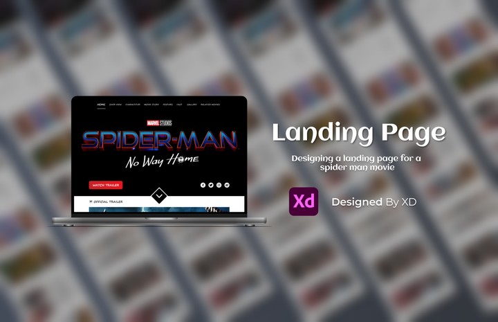 landing page for a  spider man movie