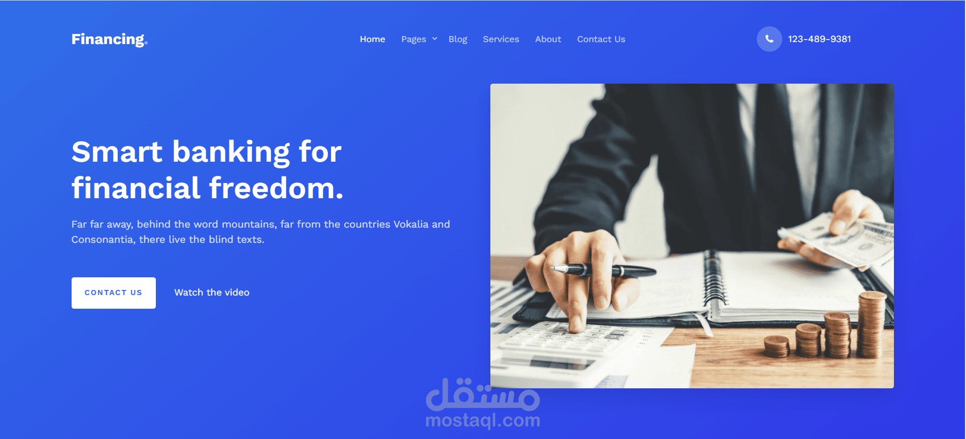 تركيب واجهة موقع خدمات مالية باستخدام Laravel Blade