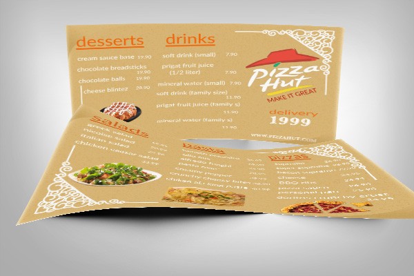 pizza hut menu