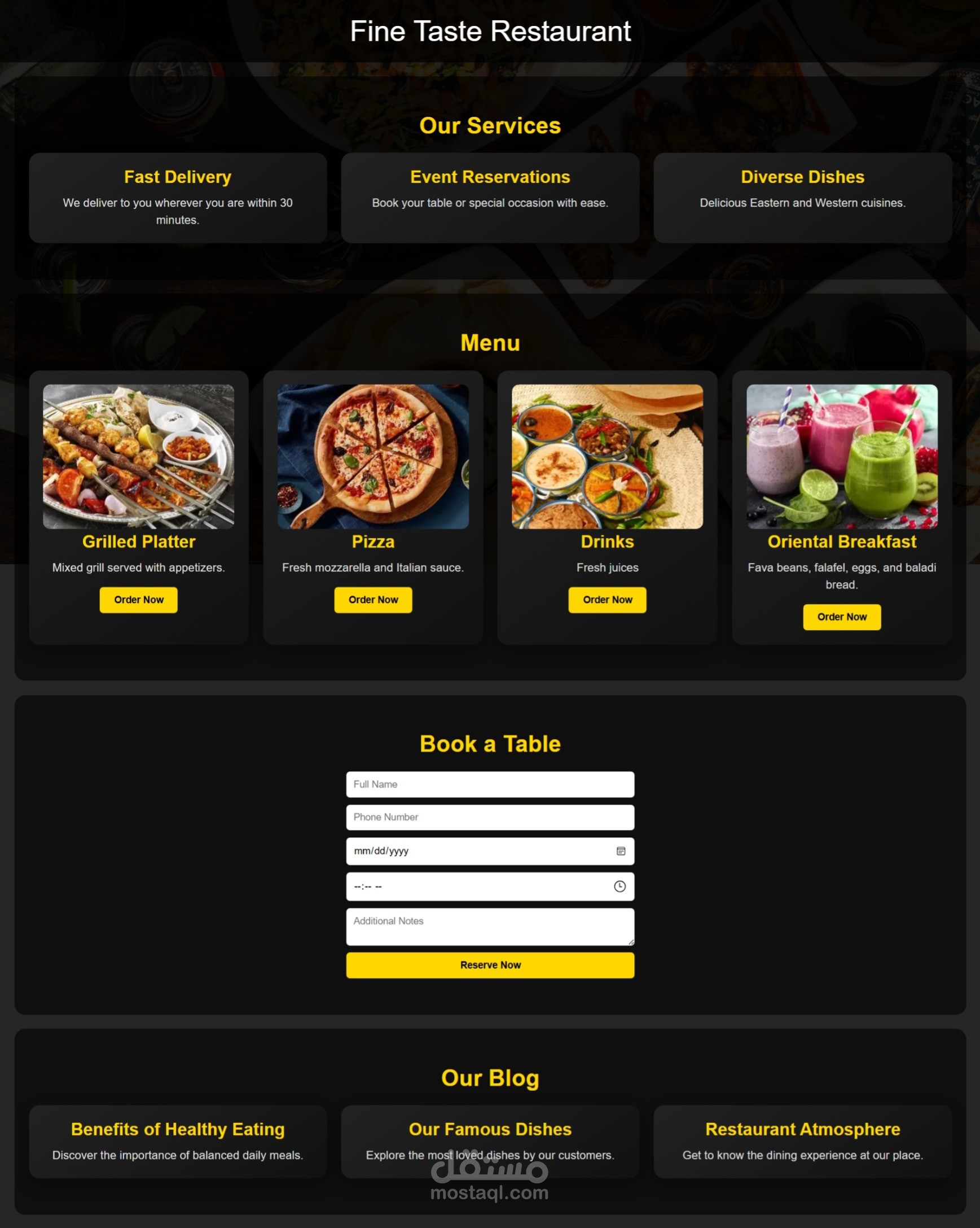 landing page