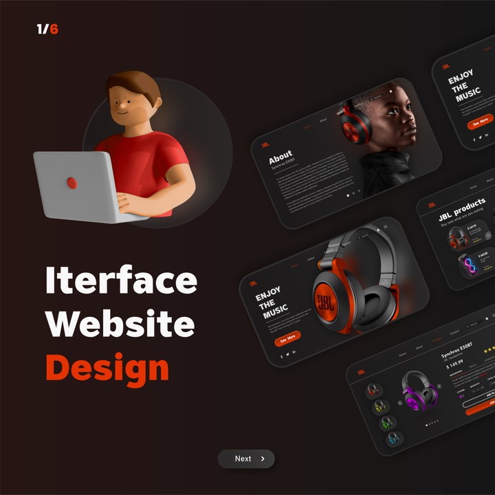 Interface web site design JBL