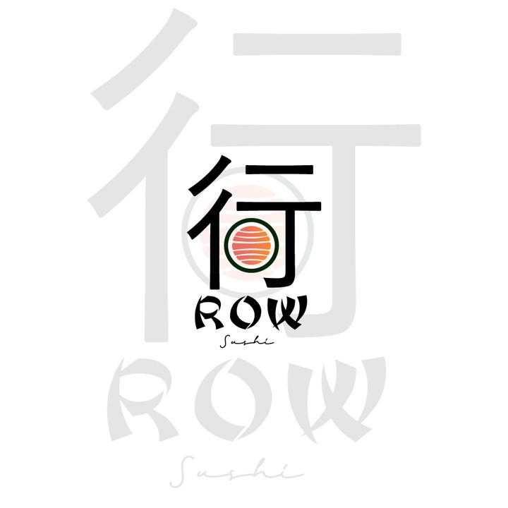 لوجو لمطعم سوشي يسمي ROW