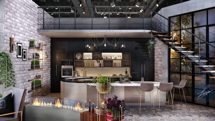 Industrial style kitchen