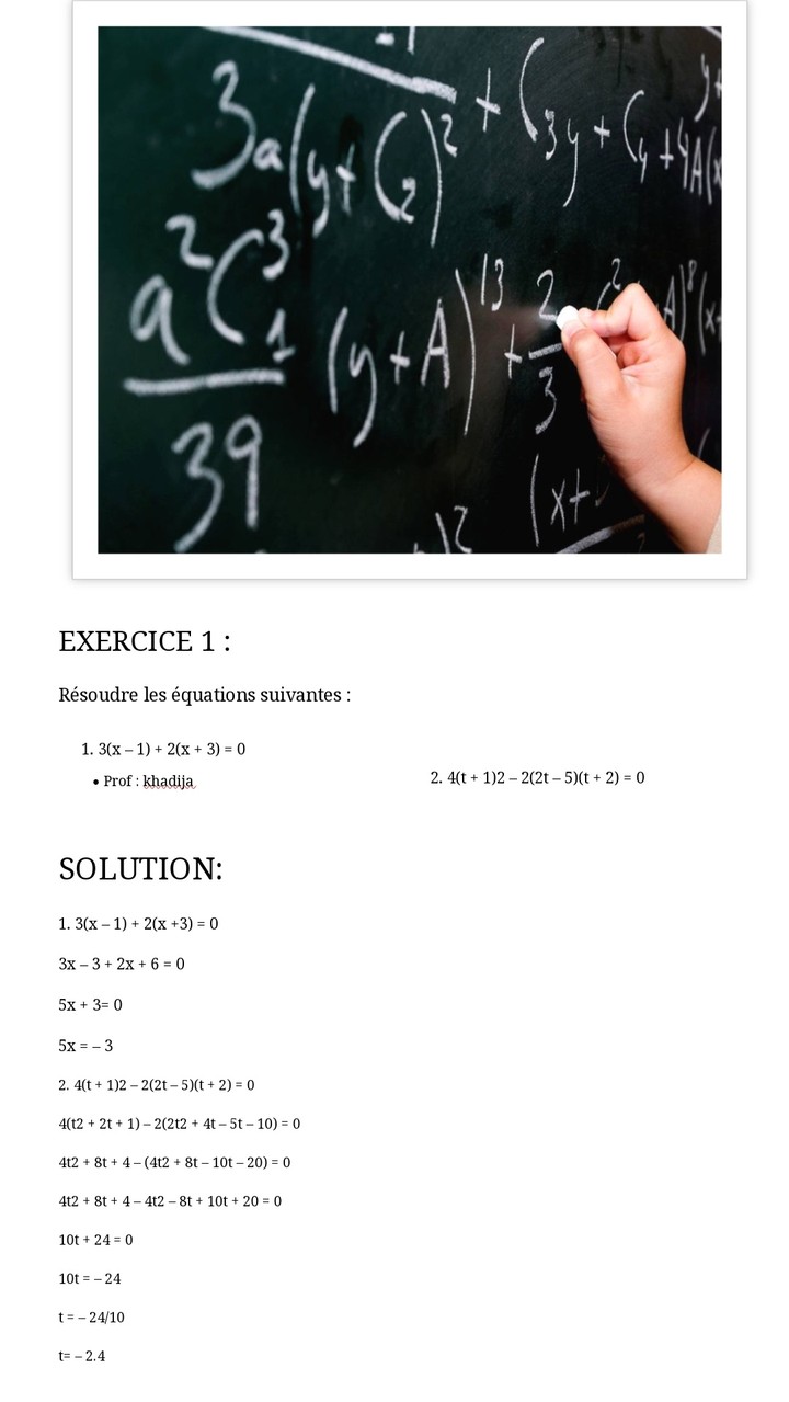 Exercice de math