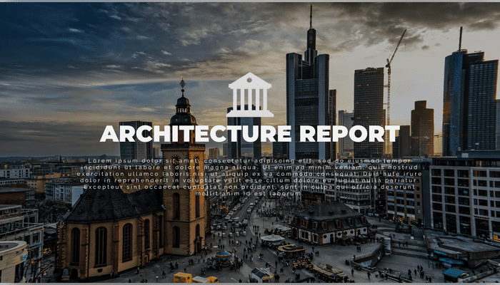 عرض تقديمي إحترافي - PowerPoint - بعنوان " architecture report  "