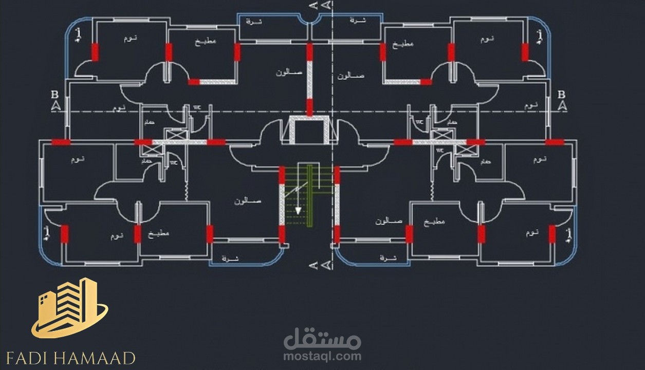 Design of two-dimensional buildings using AutoCAD