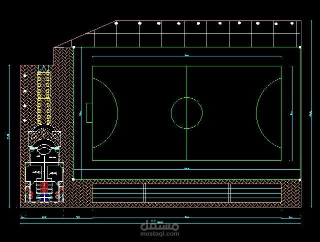تخطيط معماري لملعب كره قدم