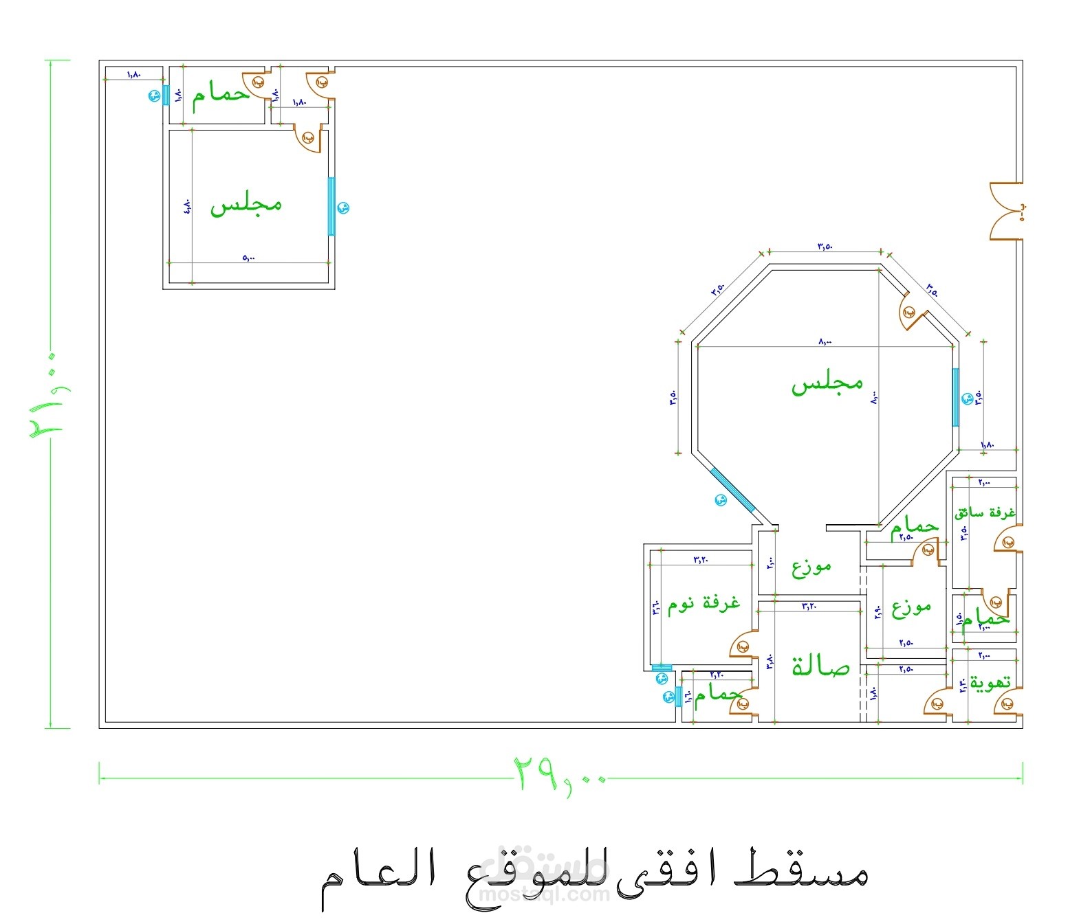 تقسيم وتخطيط اراضي وعمل الرسم المعماري للفيلات والإستراحات