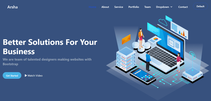 advanced landing page by tailwind