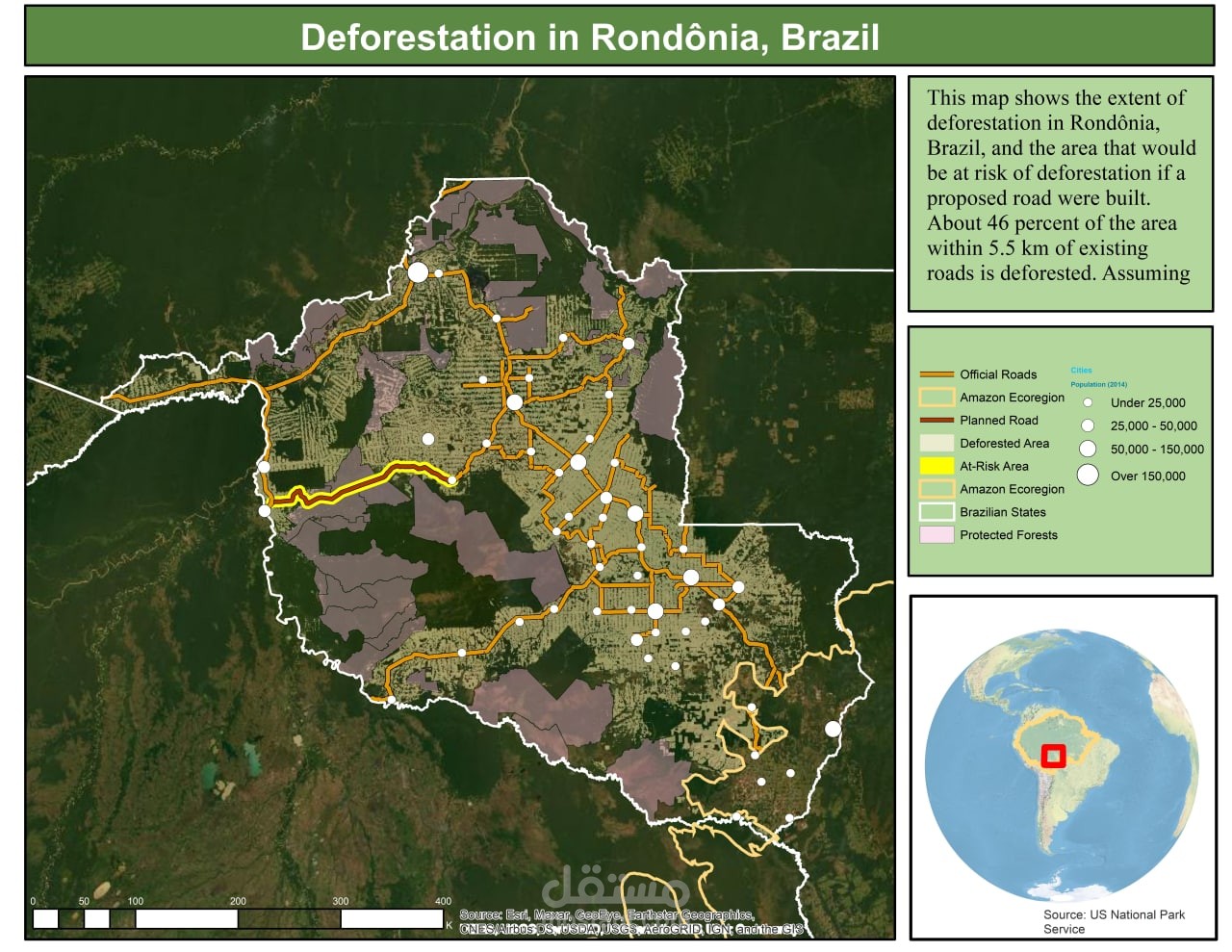 رسم خريطة لتأثير الطرق على إزالة الغابات في غابات الأمازون المطيرة