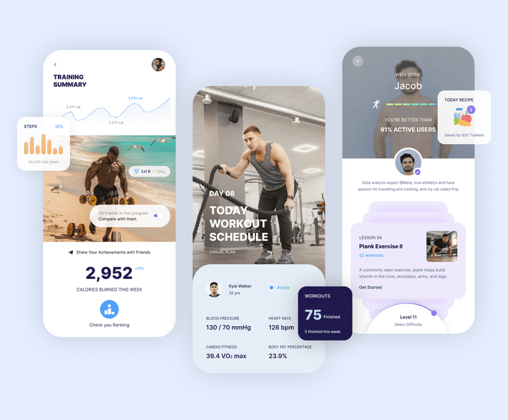 تصميم تطبيق للتمارين الرياضية - Fitness App