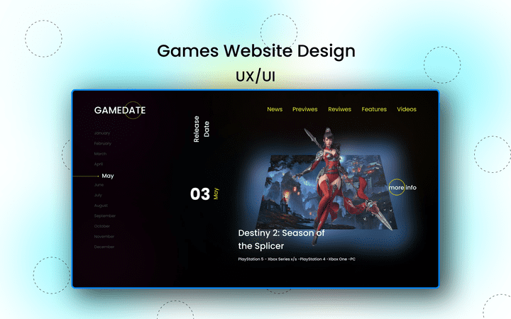 Games website design (ui/ux)