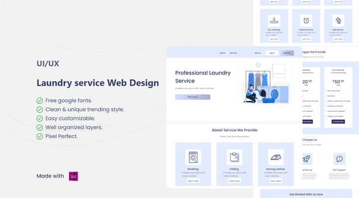 Laundry service Web Design  (UIUX)