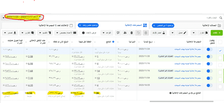 وصول ال ROAS في 7 ايام فقط ل 6.5