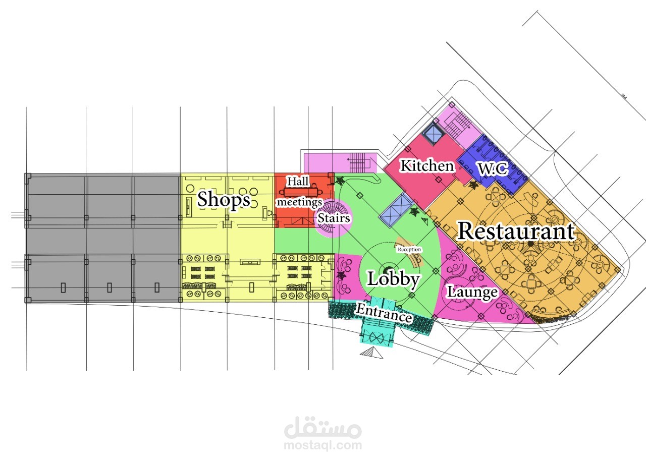 تصميم وفرش مخططات افقية لحيزات سكنية أو تجارية (بلانات)