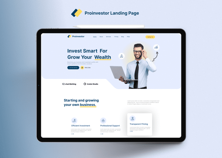 Proinvestor Landing Page