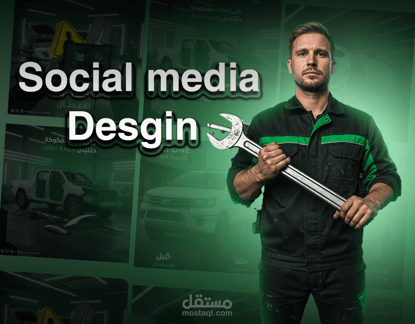 تصميم اعلانات سوشيال ميديا لورشة سيارات