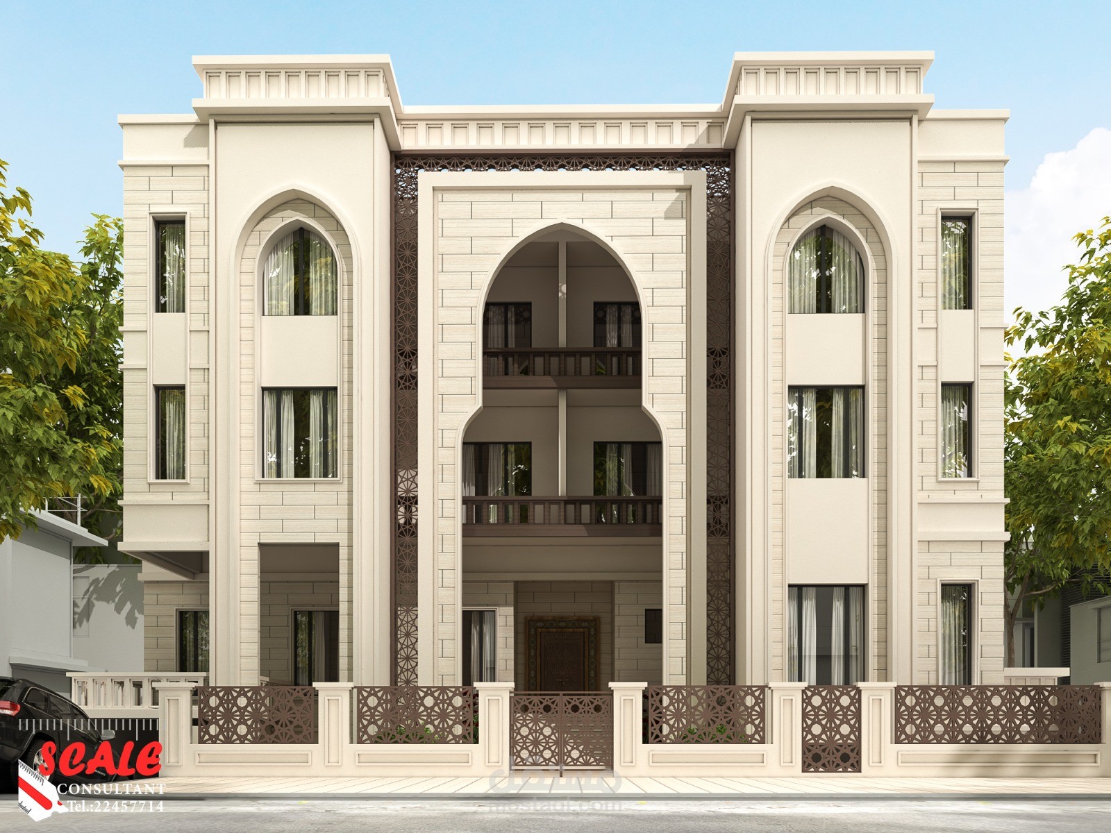 تصميم واجهة فيلا سكنية بحي الجابرية الكويت