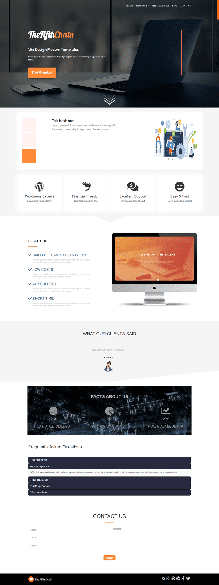 Wordpress Landing page - fully responsive and light