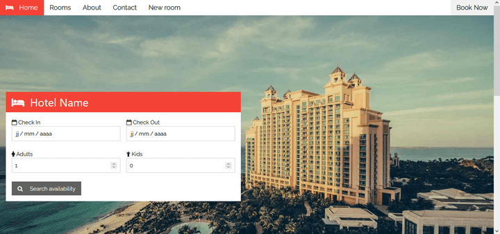 Hotel web site front-end