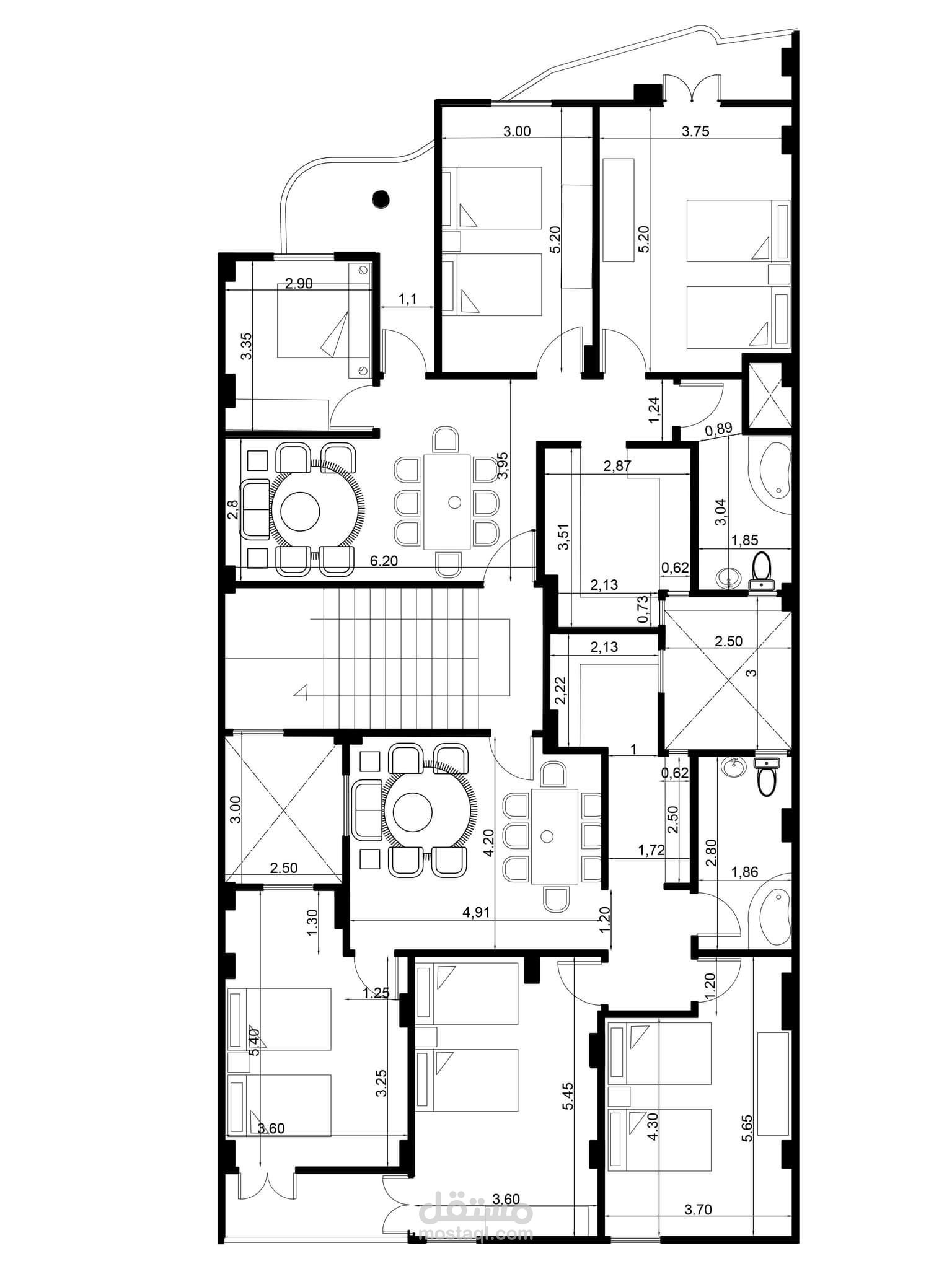 تصميم معمارى لشقتين وحصولهم على الترخيص