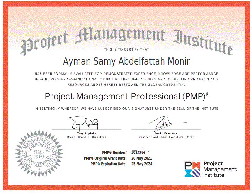 دورة ادارة المشاريع من المعهد الامريكى لادارة المشاريع ( PMP)