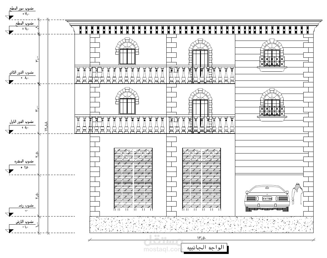 تصميم معمارى لمنزل 200 م مستقل