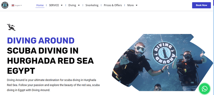 تطوير موقع Diving Around Center Website On WordPress