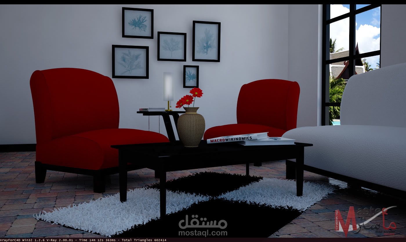 تصميمي لغرفة Modern Interior-room 3D