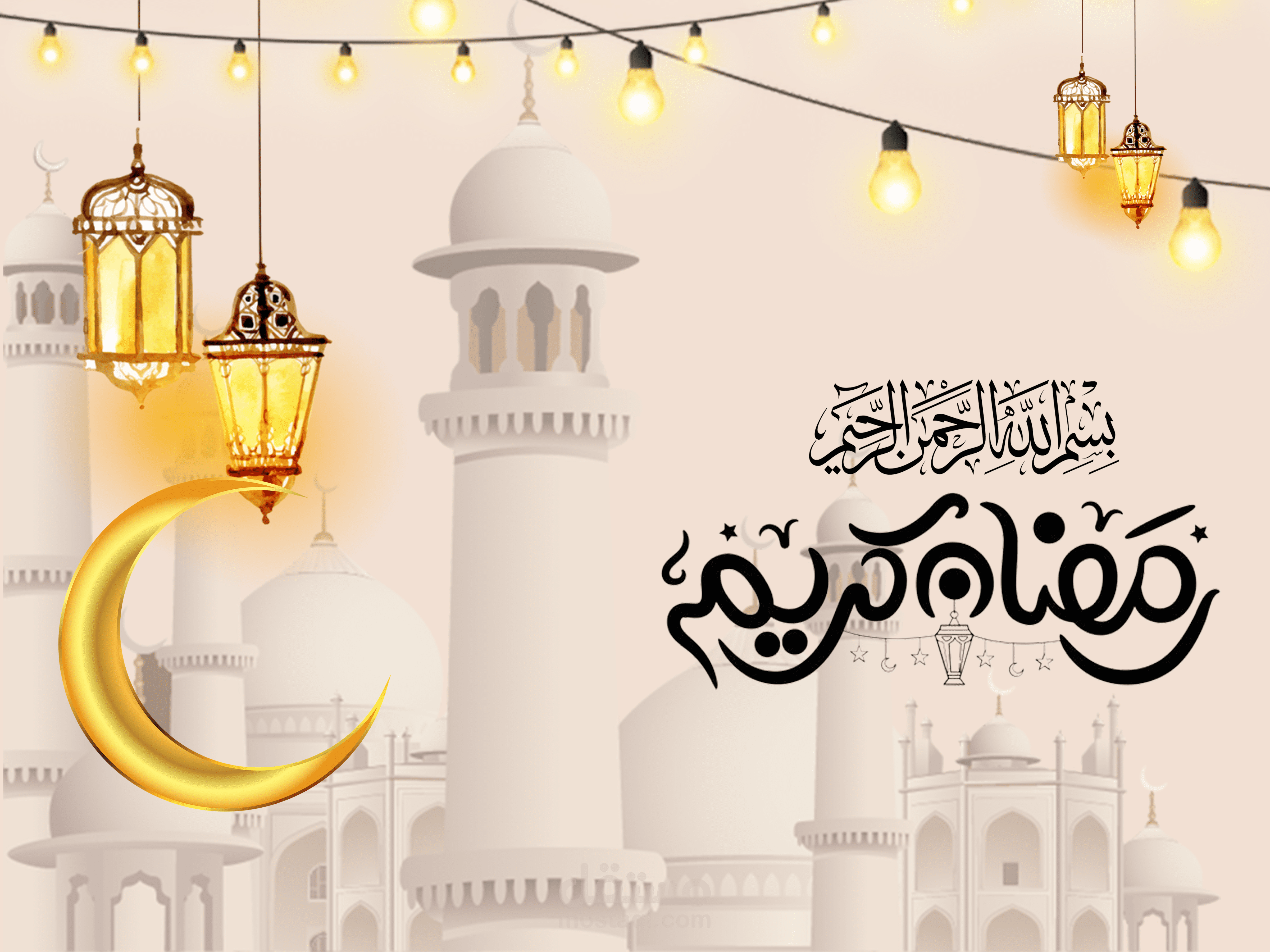 تصميم بمناسبت حضور شهر رمضان المبارك كل عام وانتمك بخير