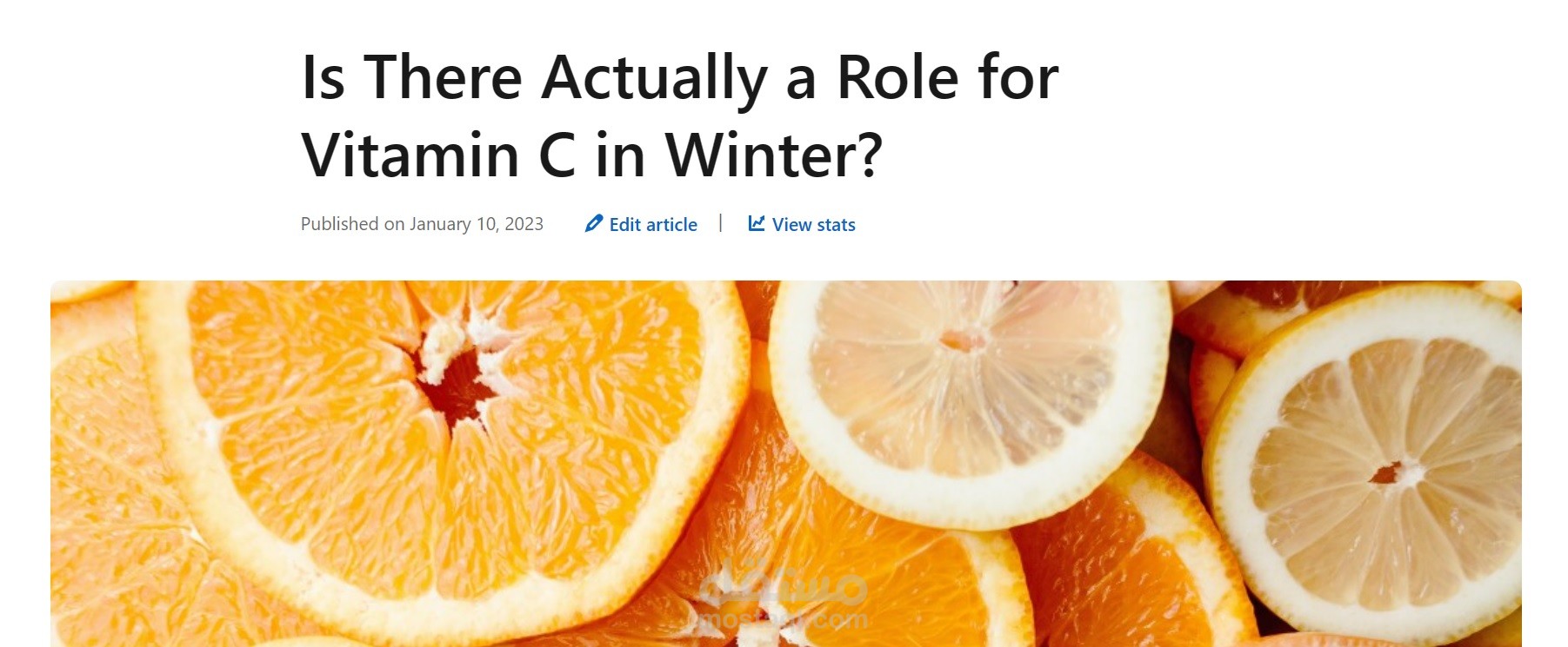 ?Is There Actually a Role for Vitamin C in Winter