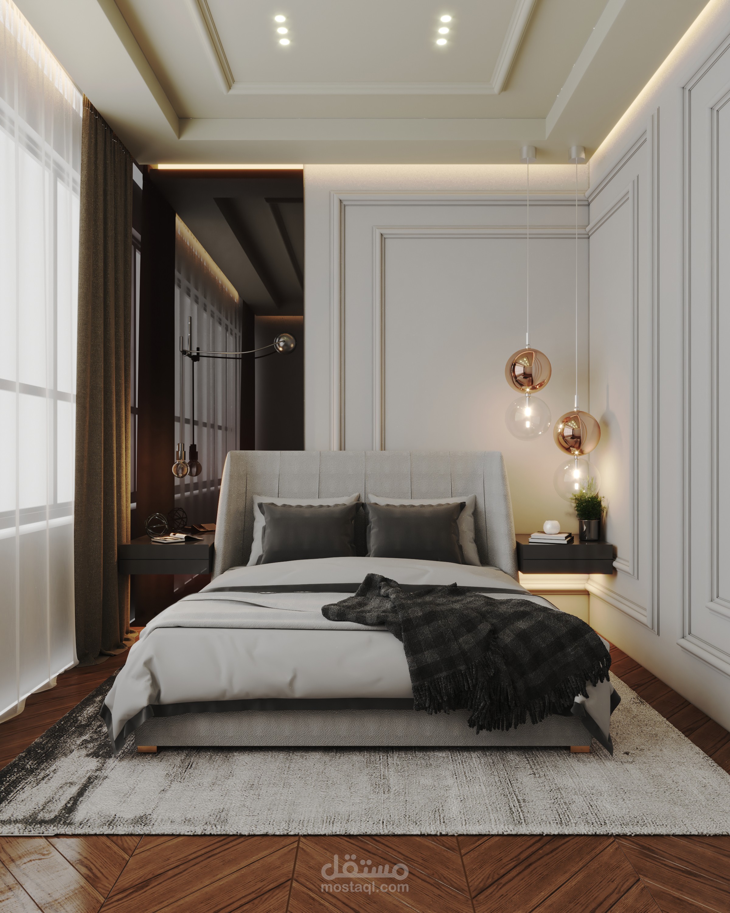 تصميم غرفه نوم 3d Max مستقل 