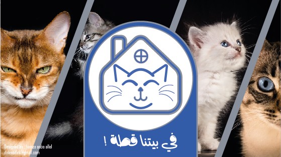 logo and cover for facebook group في بيتنا قطة