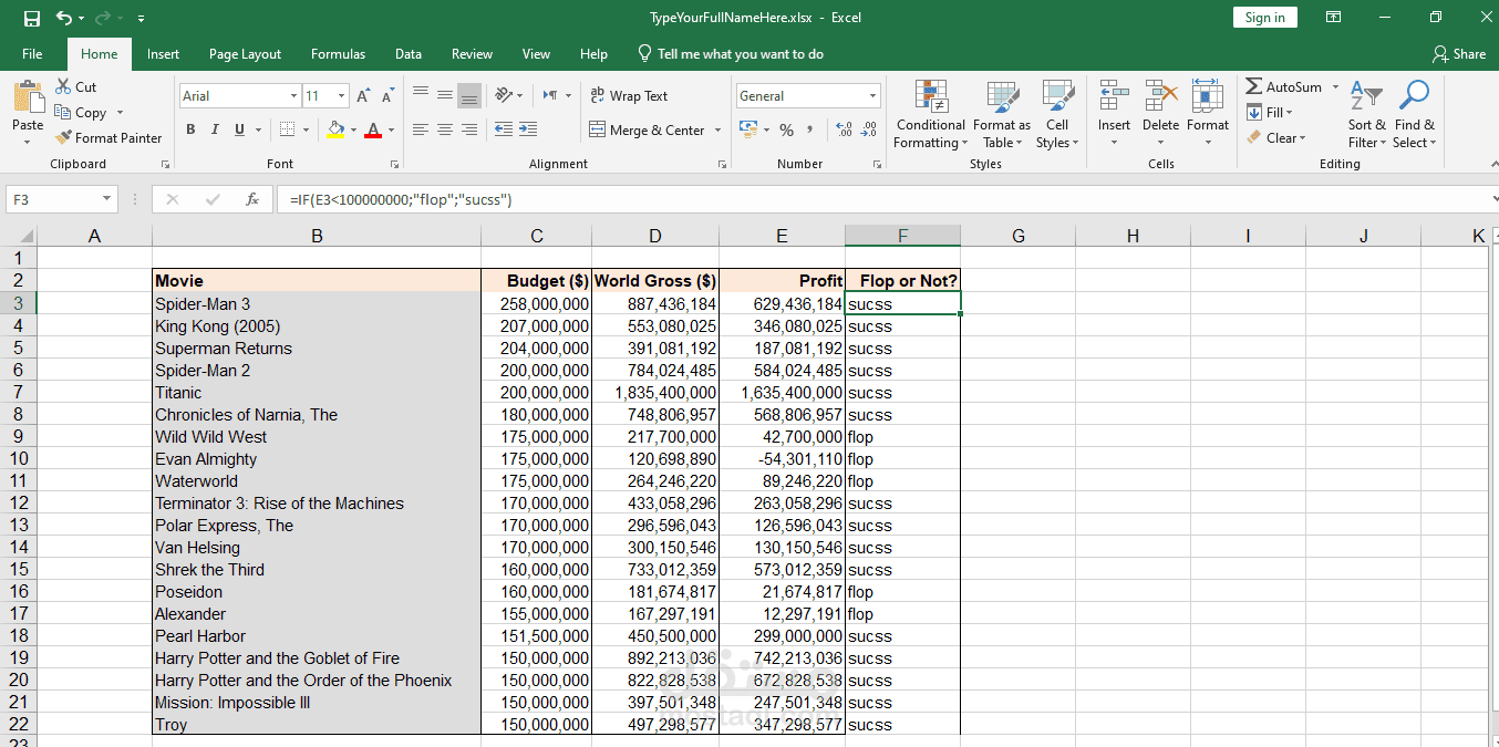 إدخال البيانات في   في excel ومعادلات الرياضيات