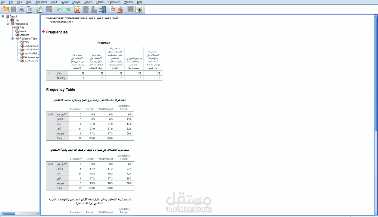 تحليل البيانات على برنامج ال spss