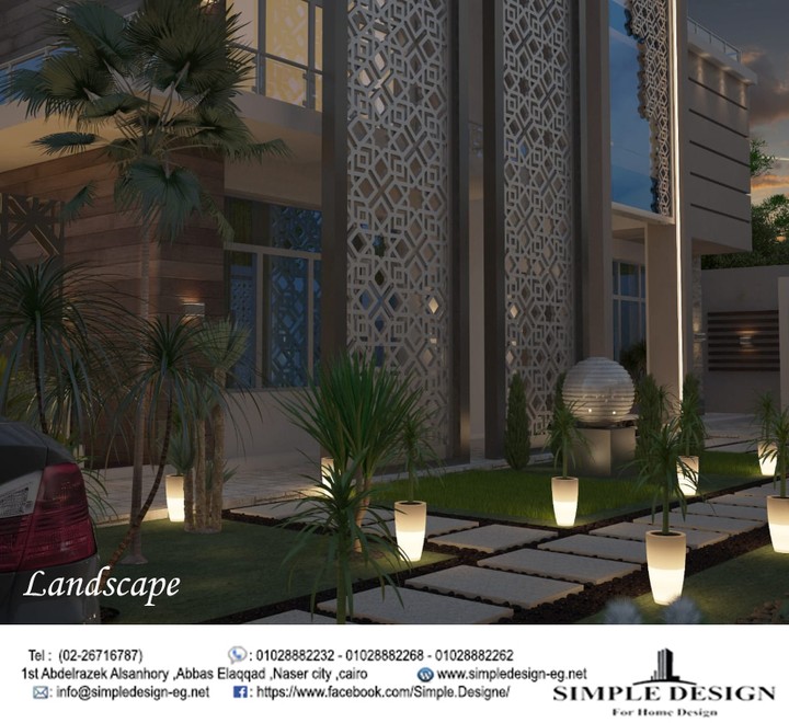 تصميم لاندسكيب فلل مجاني - Landscape design for villas
