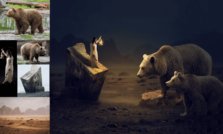 bears and women photo manipulation