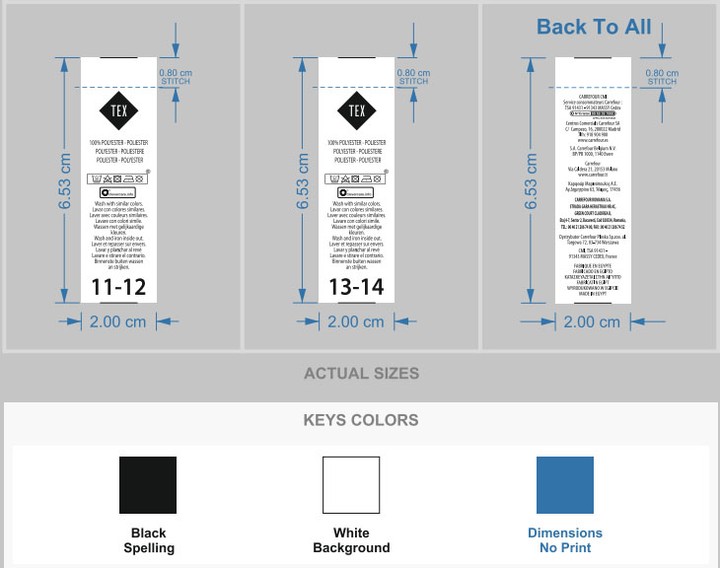 care label layout