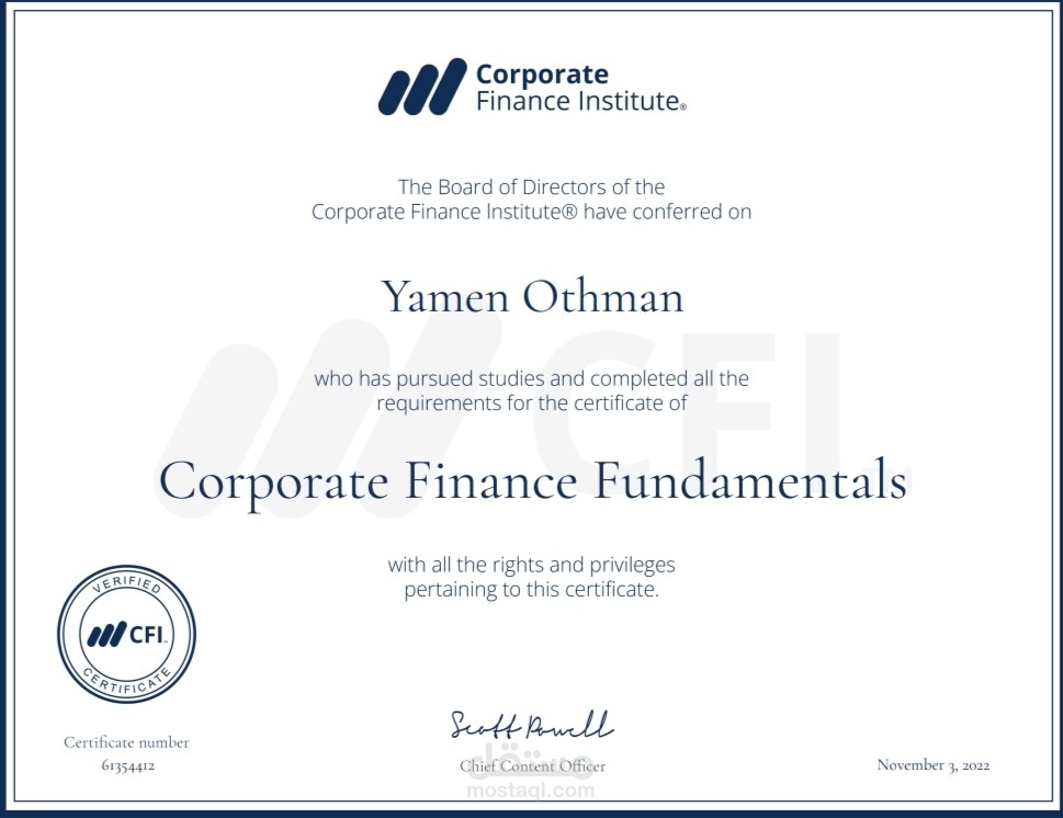 Corporate Fainance Fundamentals