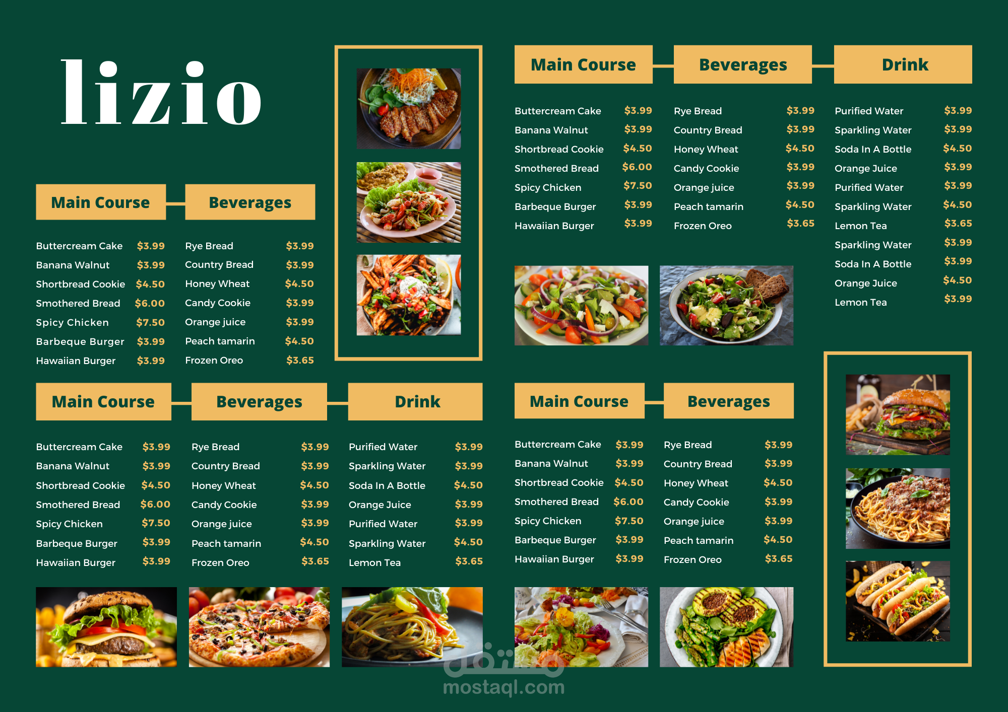 تصميم منيو او قائمة طعام- menu design