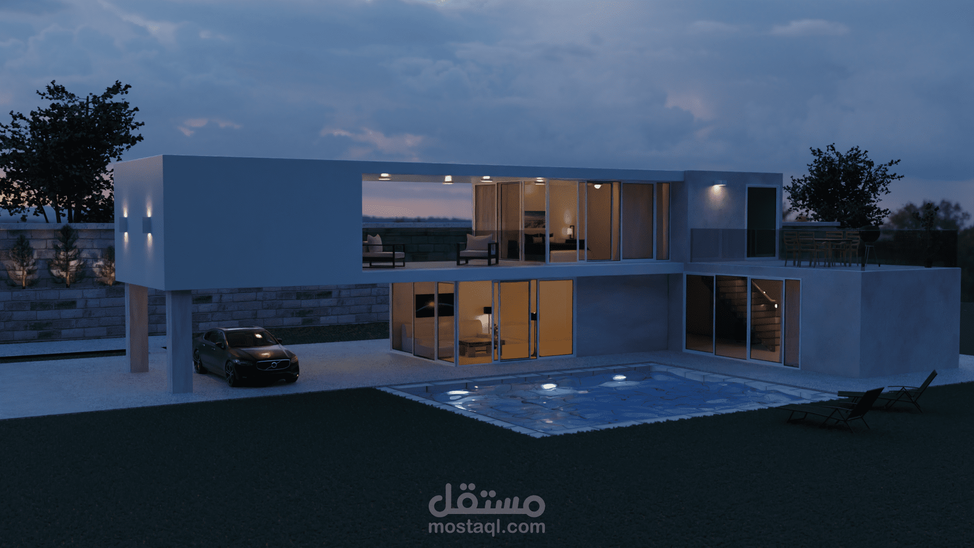 تصميم بيت تخيلي بشكل مميز وملفت 3D