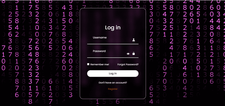 Log in /Register page