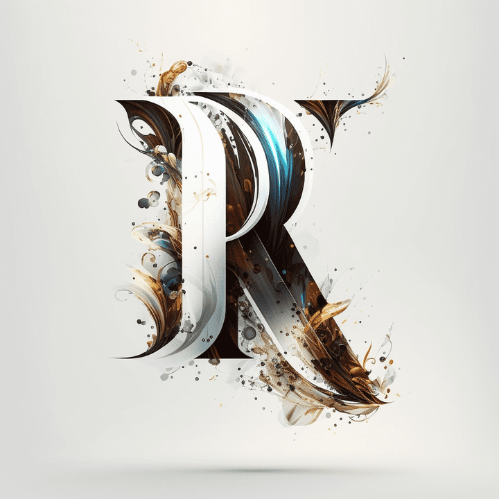 تصميم لوجو حرف logo design R