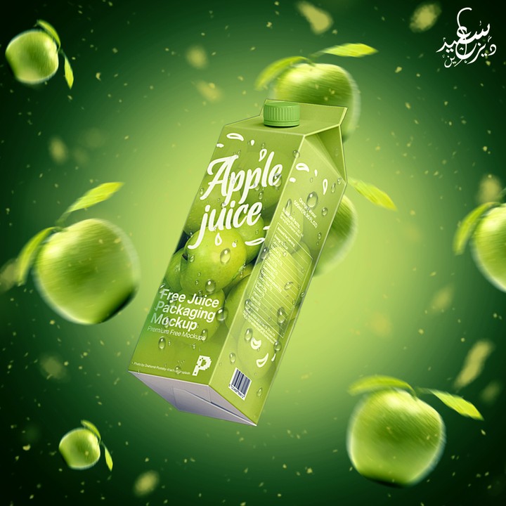 تصميم سوشيال ميديا عصير تفاح| Social media design apple juice