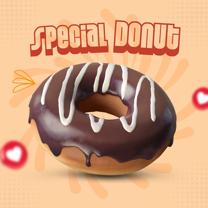 تصميم سوشيال ميديا دونات Social media donut design I