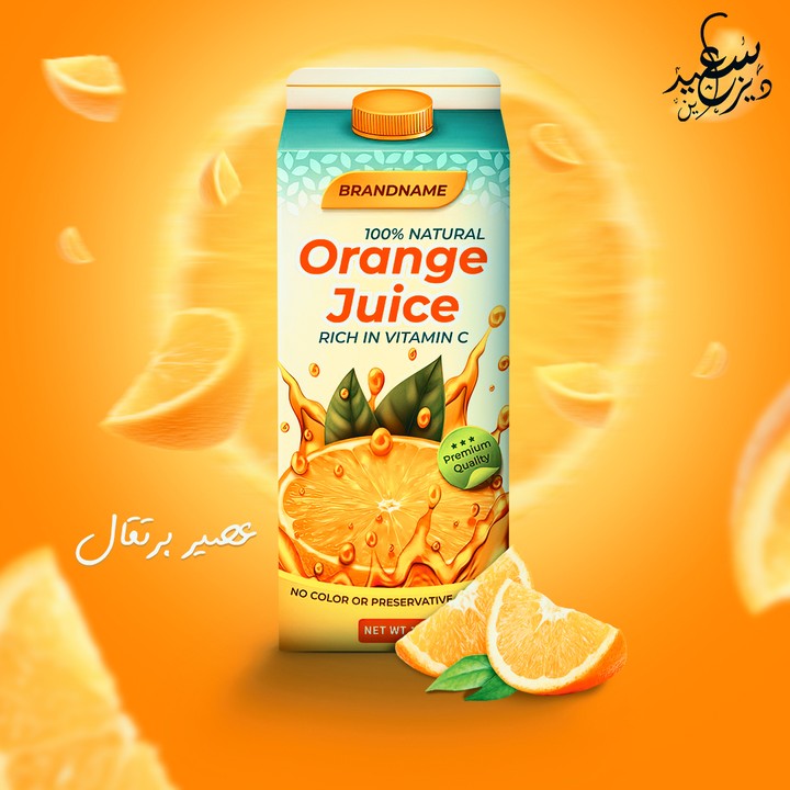 تصميم سوشيال ميديا لعصير البرتقال | Orange Juice