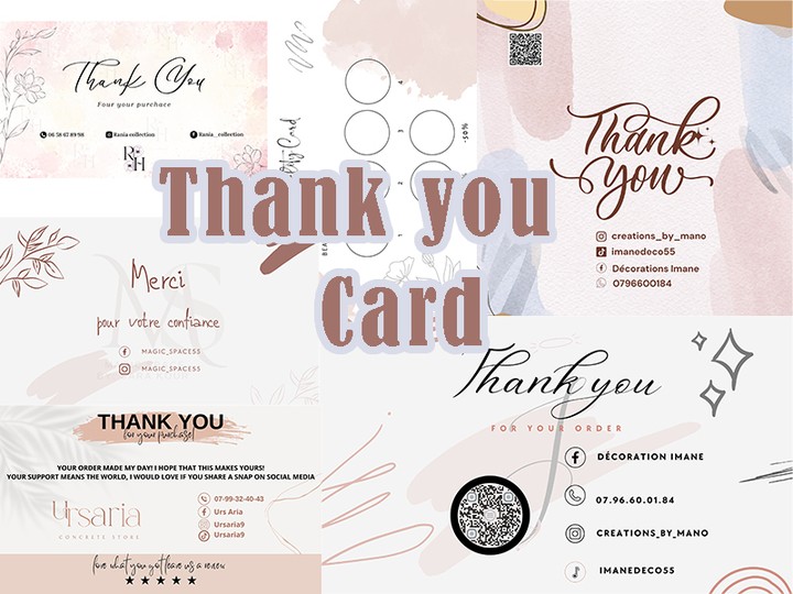 تصميم بطاقة شكر thank you card