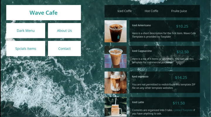 Wave Cafe website