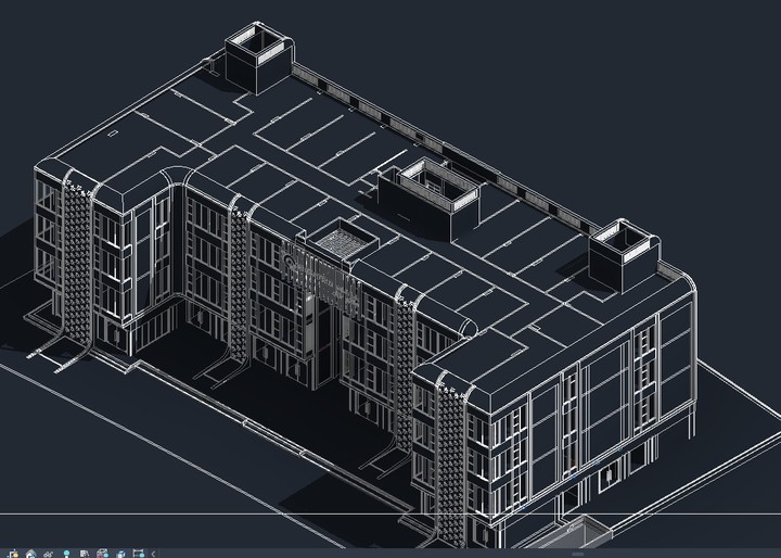 رسم مبني ببرنامج الريفيت 3d