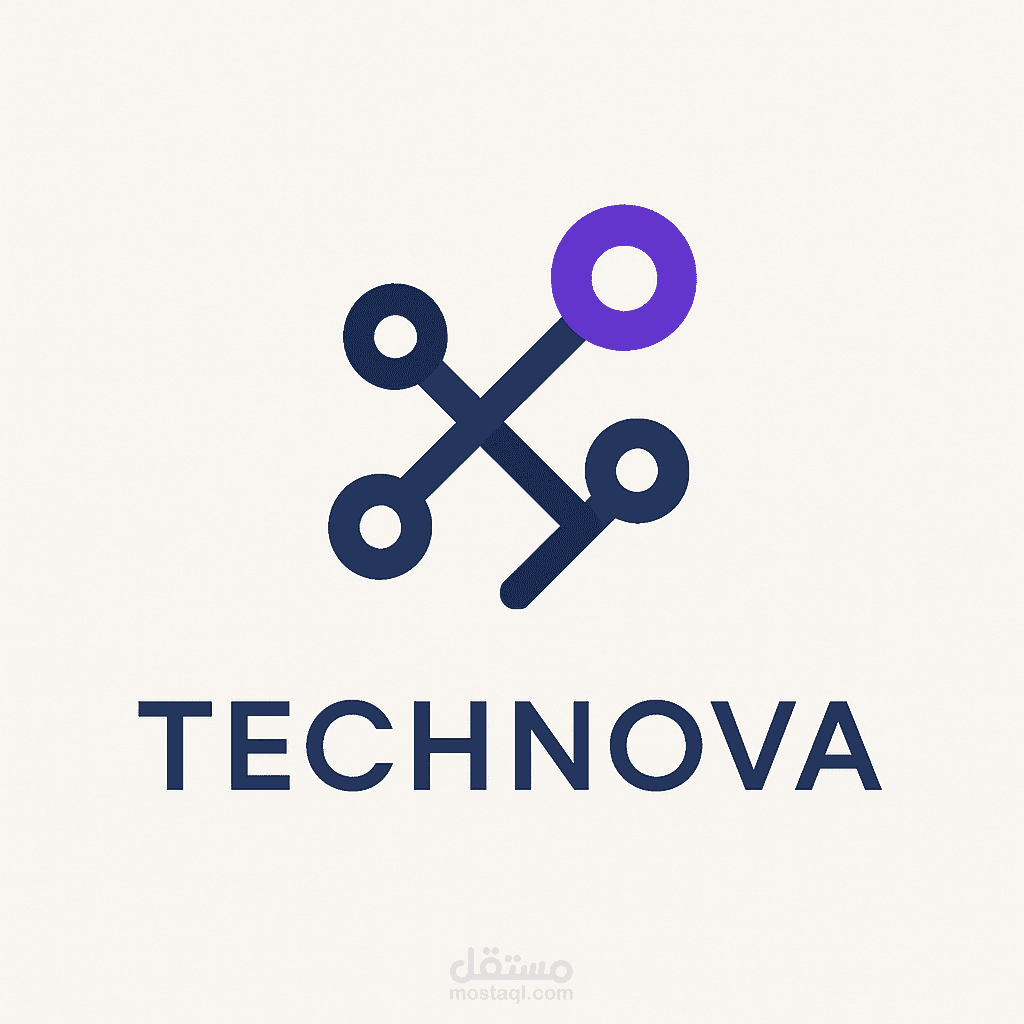 تصميم هوية بصرية متكاملة لشركة تقنية ناشئة (TechNova)